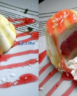 Пирожное Личи с малиной