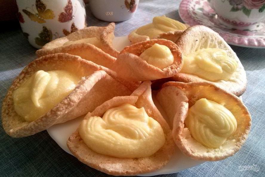 Рецепт пирожные лепестки с кремом