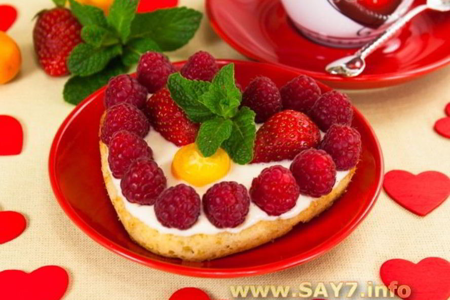 Рецепт цитрусовые пирожные валентинки с фруктами