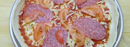 домашняя пицца с копченой колбасой. Шаг 6