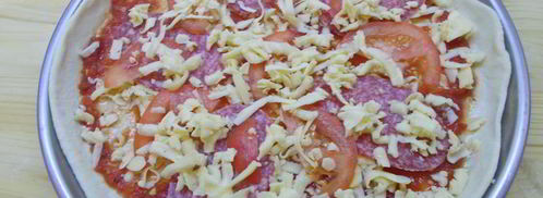 домашняя пицца с копченой колбасой. Шаг 7