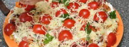 пицца на сковороде с овощами. Шаг 6