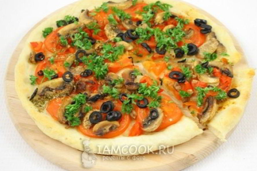 Рецепт пицца постная с грибами
