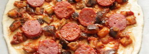 пицца с баклажанами и сыром джюгас. Шаг 4