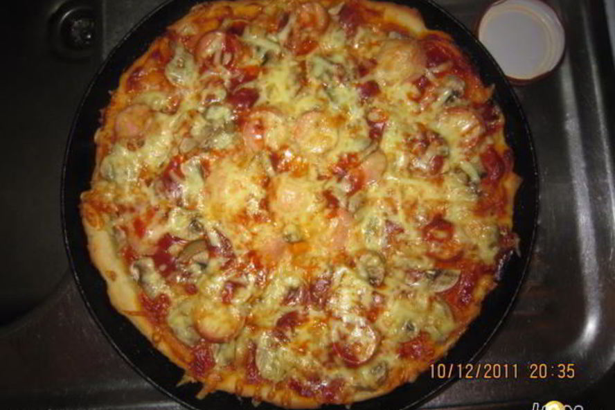 Рецепт пицца с грибами на дрожжевом тесте