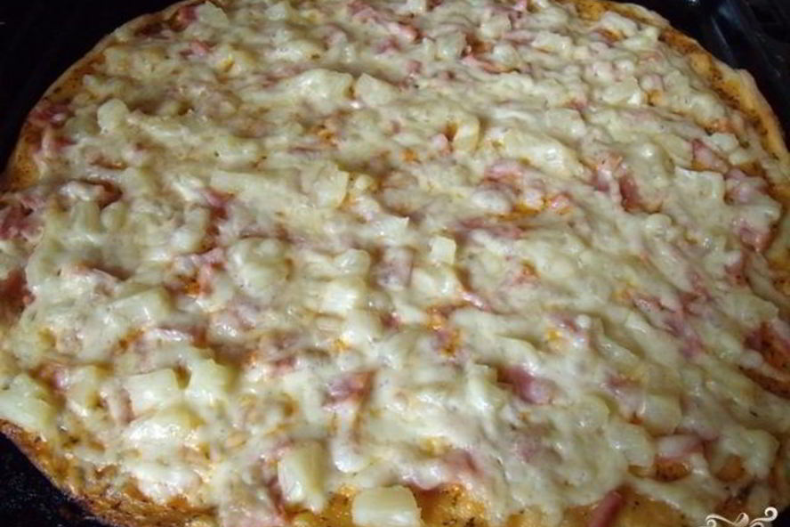 Рецепт пицца с ветчиной и ананасами
