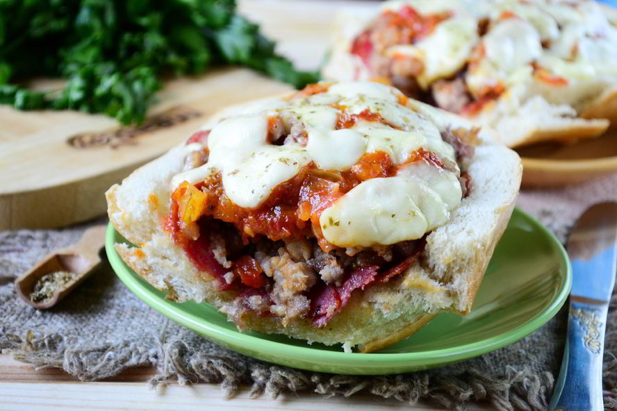 Рецепт пицца в батоне