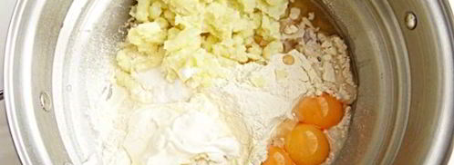 картофельные пончики с ветчиной. Шаг 5