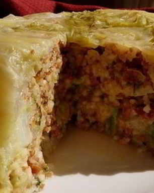 Капустная шарлотка