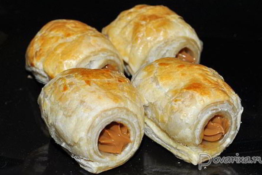 Рецепт слоеные трубочки с вареной сгущенкой