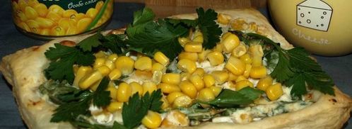 слойки с рикоттой, шпинатом и сладкой кукурузой. Шаг 7