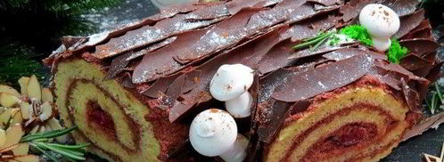 рождественское полено с пряной вишней и розмарином. Шаг 26