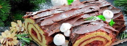 рождественское полено с пряной вишней и розмарином. Шаг 29