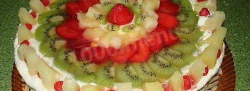 торт бисквит с фруктами. Шаг 18