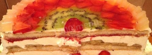 торт бисквит с фруктами. Шаг 20