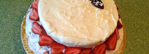 торт бисквит с фруктами. Шаг 23