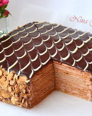 Торт Наполеон Шоколадно-сливочный