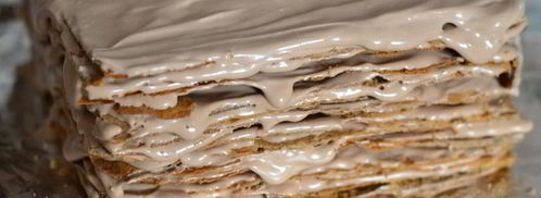 торт наполеон шоколадно-сливочный. Шаг 20