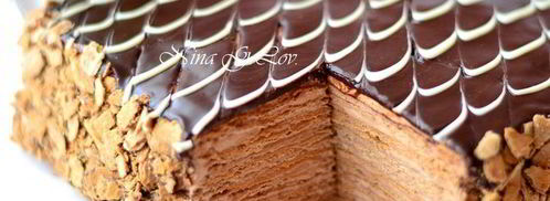 торт наполеон шоколадно-сливочный. Шаг 23