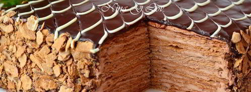 торт наполеон шоколадно-сливочный. Шаг 24