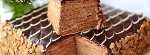 торт наполеон шоколадно-сливочный. Шаг 25