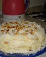 Торт с кокосовой стружкой без выпечки