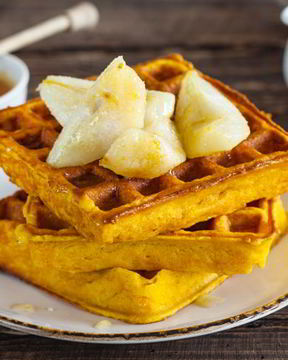 Морковные вафли с грушами