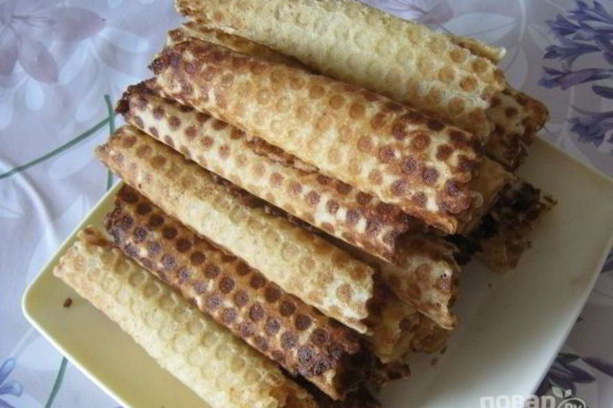 Рецепт вафельные трубочки со сгущенкой