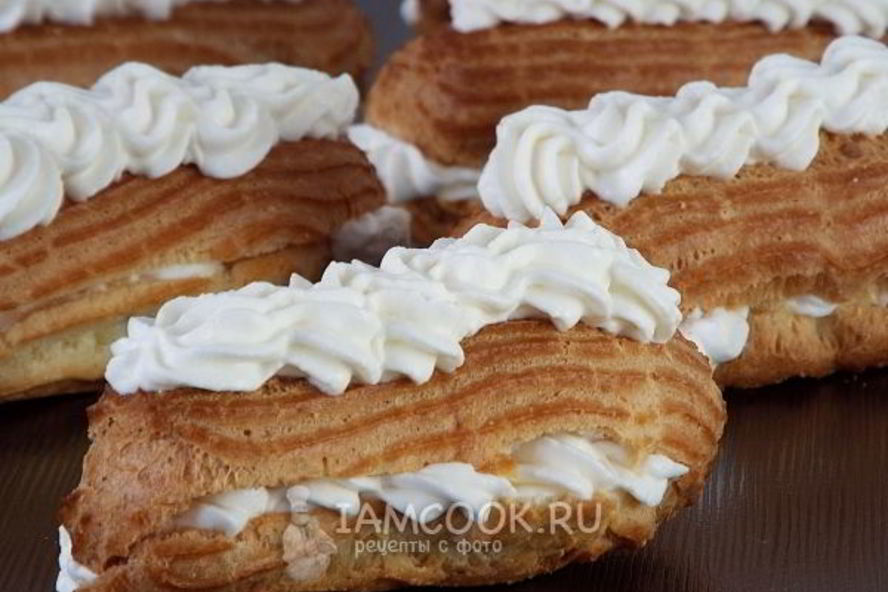 Рецепт эклеры со сливками