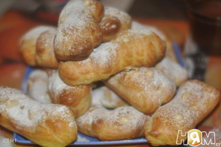 Рецепт эклеры со взбитыми сливками и сгущенкой