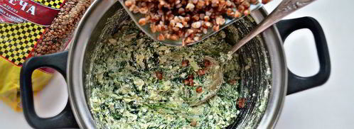 гречневая запеканка с творогом и шпинатом. Шаг 4