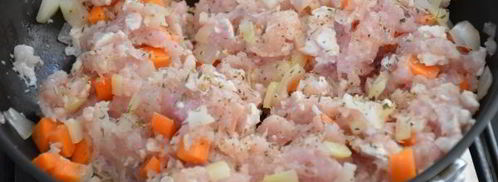 картофельная запеканка с куриным фаршем в духовке. Шаг 4