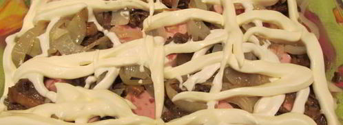 картофельная запеканка с сосисками и грибами. Шаг 7