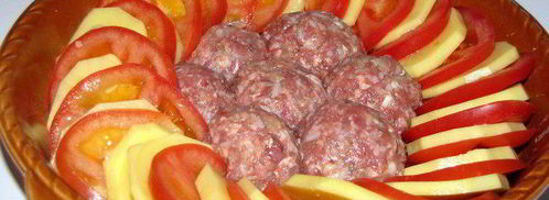 овощная запеканка с тефтельками. Шаг 3