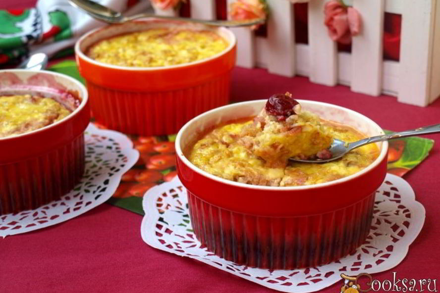 Рецепт творожно-овсяная запеканка с вишней