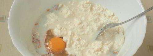 творожно-овсяная запеканка с вишней. Шаг 2