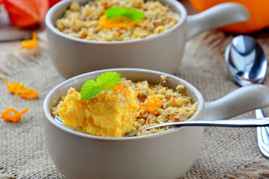 Рецепт творожно-тыквенной запеканки со штрейзелем