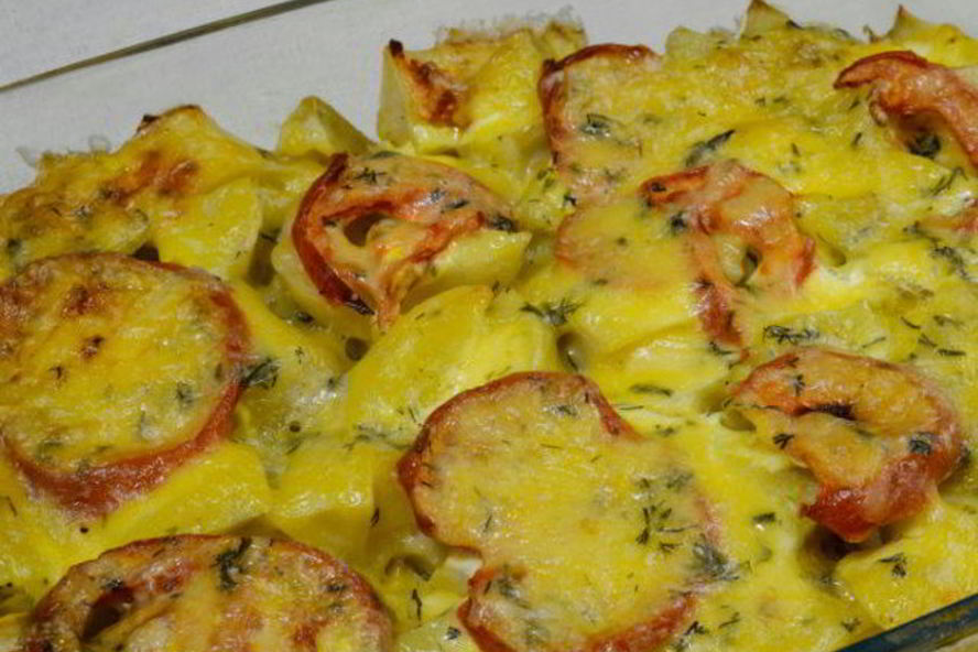Рецепт запеканка из молодого картофеля и томатов
