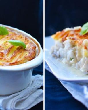 Запеканка из рыбы под молочным соусом и картофельной шубой