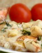 Запеканка картофельная с грушей и беконом