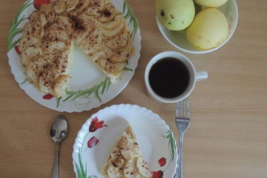 Рецепт зимняя творожная запеканка с яблоками и корицей