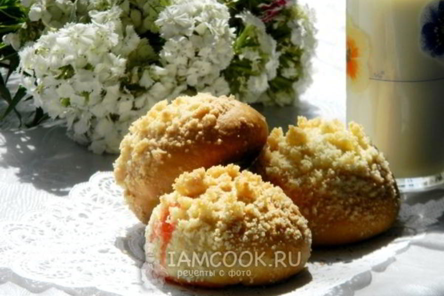 Рецепт булочки с джемом и штрейзелем