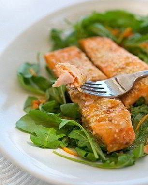 Лосось с апельсиновым джемом