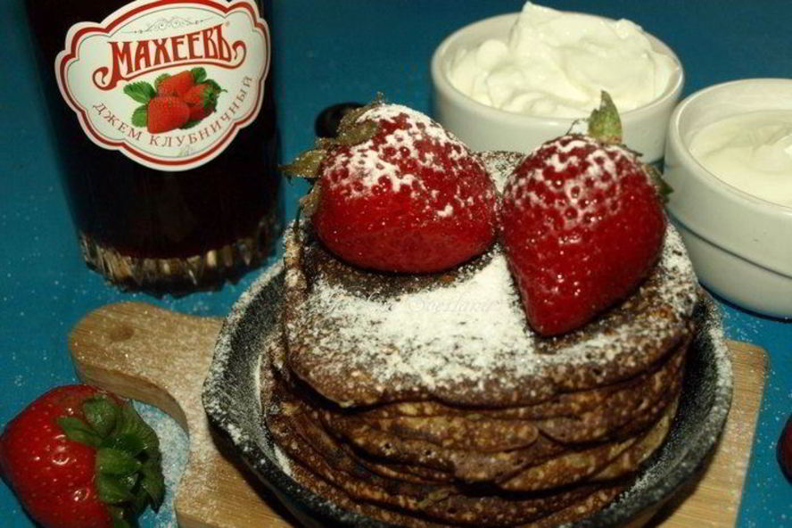Рецепт миндальные блинки с клубничным джемом