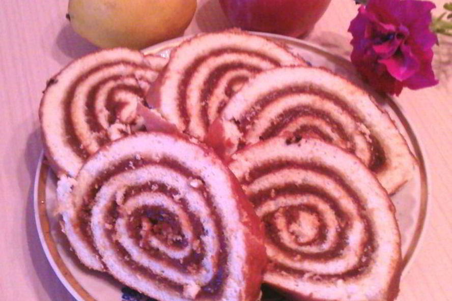 Рецепт рулет с яблочным джемом