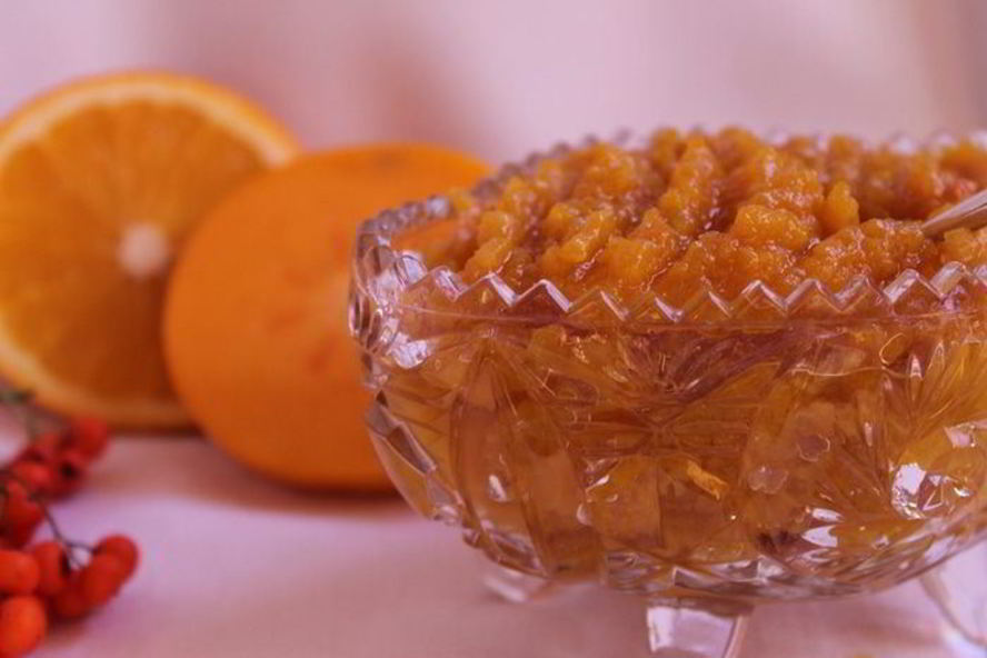 Рецепт тыквенный джем с хурмой и апельсином