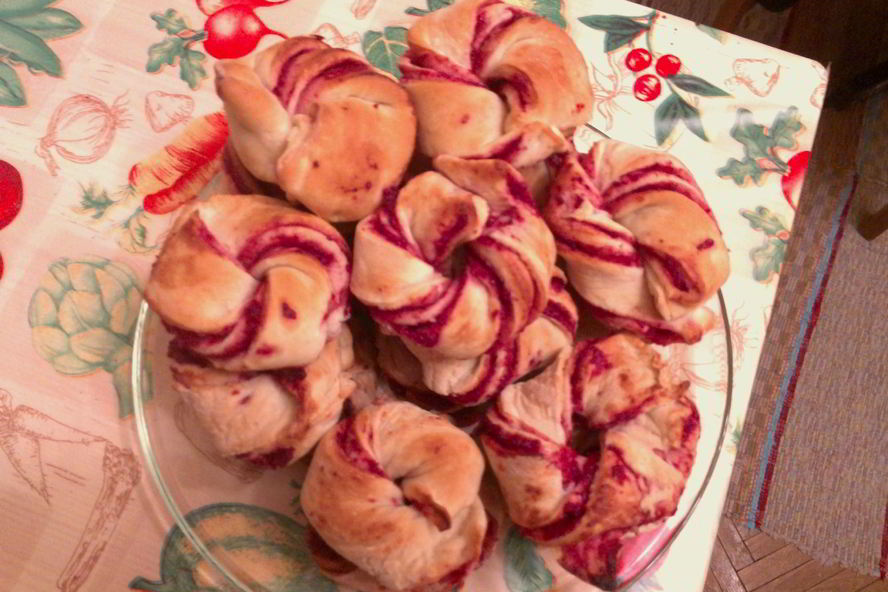 Рецепт веночки с клюквенным джемом