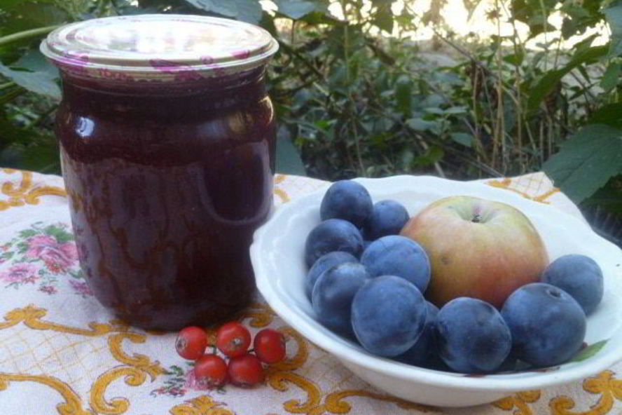 Рецепт яблочно-терновый джем