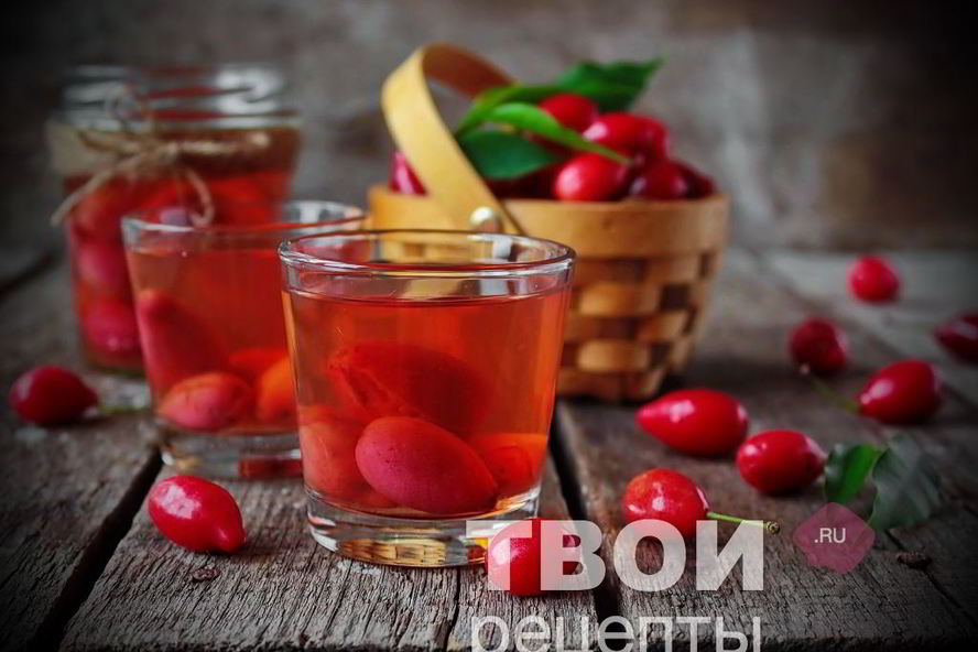 Рецепт компот из кизила