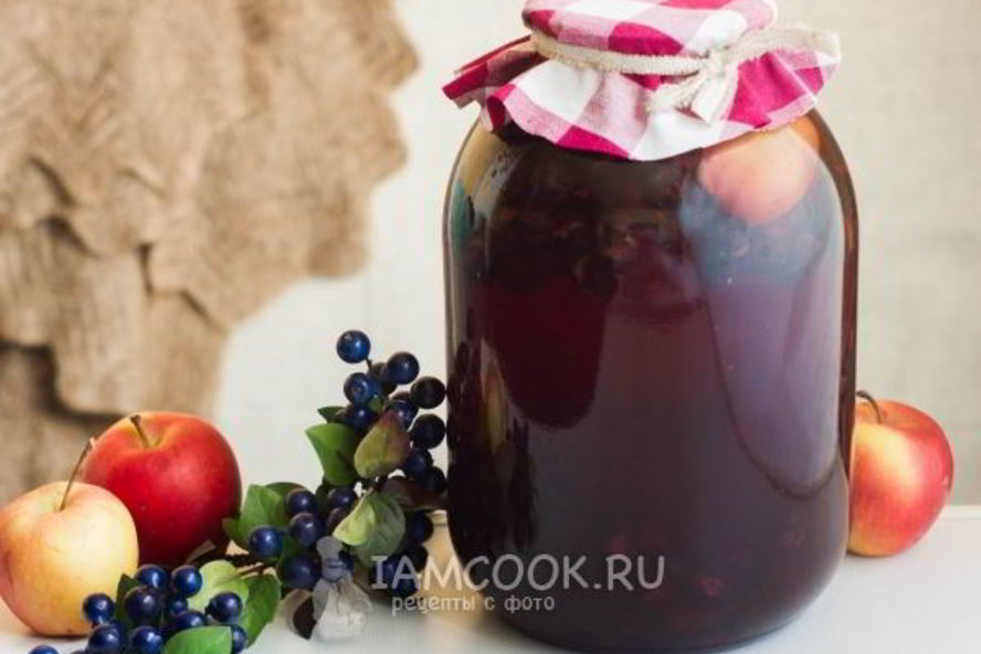 Рецепт компот из терна и яблок на зиму